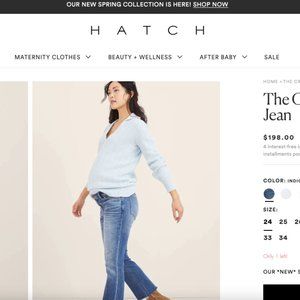 HATCH Crop Maternity Jeans Indigo